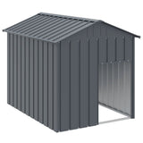 Dog House with Roof Anthracite 117x153x123 cm Galvanised Steel - Front View
