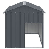 Dog House with Roof Anthracite 117x153x123 cm Galvanised Steel - Side View