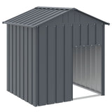 Dog House with Roof Anthracite 117x103x123 cm Galvanised Steel - Front View