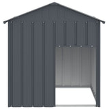 Dog House with Roof Anthracite 117x103x123 cm Galvanised Steel - Side View