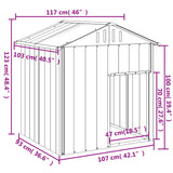 Dog House with Roof Anthracite 117x103x123 cm Galvanised Steel