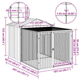 Chicken Cage with Run Anthracite 117x201x123 cm Galvanised Steel - 45-Degree Angle