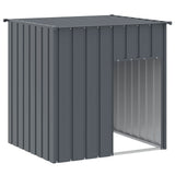 Dog House with Roof Anthracite 110x103x109 cm Galvanised Steel - Front View