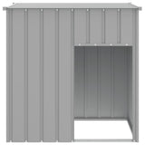 Dog House with Roof Light Grey 110x103x109 cm Galvanised Steel - Side View