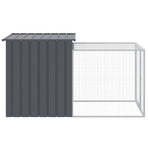 Chicken Cage with Run Anthracite 110x201x110cm Galvanised Steel