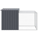 Chicken Cage with Run Anthracite 110x201x110 cm Galvanised Steel - Top-Down View