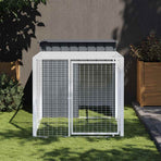 Chicken Cage with Run Anthracite 110x201x110cm Galvanised Steel
