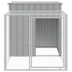 Chicken Cage with Run Light Grey 110x201x110cm Galvanised Steel