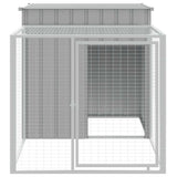 Chicken Cage with Run Light Grey 110x201x110 cm Galvanised Steel - Side View