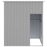Dog House with Roof Light Grey 165x153x181 cm Galvanised Steel - Side View