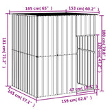 Dog House with Roof Light Grey 165x153x181 cm Galvanised Steel