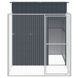Dog House with Run Anthracite 165x251x181 cm Galvanised Steel