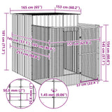 Dog House with Run Anthracite 165x251x181 cm Galvanised Steel