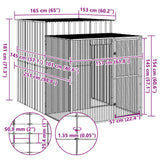 Chicken Cage with Run Anthracite 165x251x181 cm Galvanised Steel
