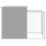 Chicken Cage with Run Light Grey 165x251x181cm Galvanised Steel