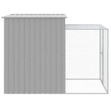Chicken Cage with Run Light Grey 165x251x181 cm Galvanised Steel - Top-Down View