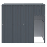 Dog House with Roof Anthracite 214x153x181 cm Galvanised Steel - Side View