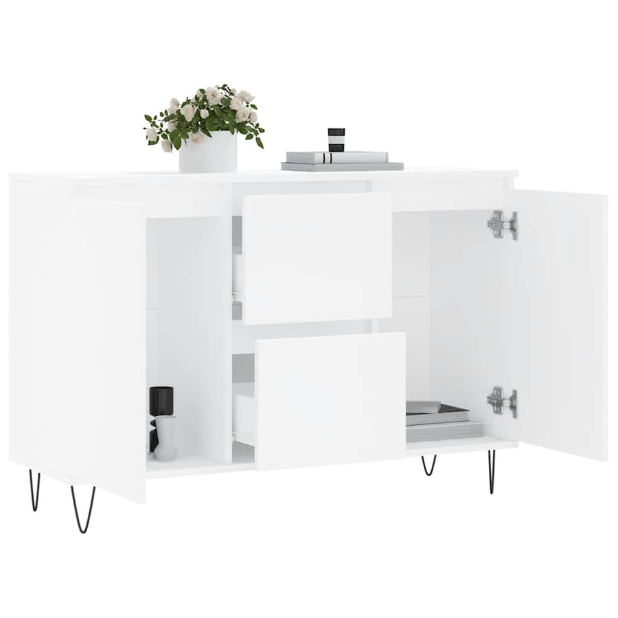 Sideboard White 101.5x35x70 cm Engineered Wood