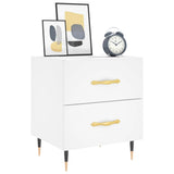 Bedside Cabinet White 40x35x47.5 cm Engineered Wood - Side View