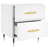 Bedside Cabinet White 40x35x47.5 cm Engineered Wood - 45-Degree Angle
