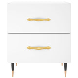 Bedside Cabinet White 40x35x47.5 cm Engineered Wood - Rear View