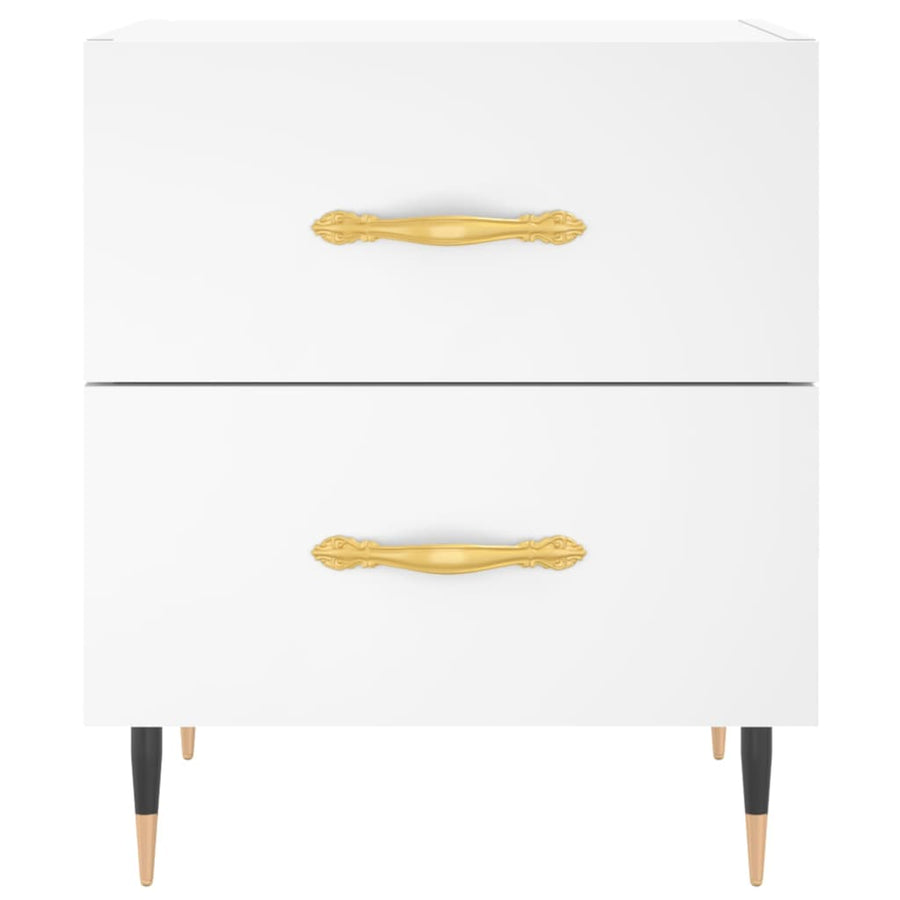 Bedside Cabinet White 40x35x47.5 cm Engineered Wood