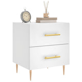 Bedside Cabinet White 40x35x47.5 cm Engineered Wood