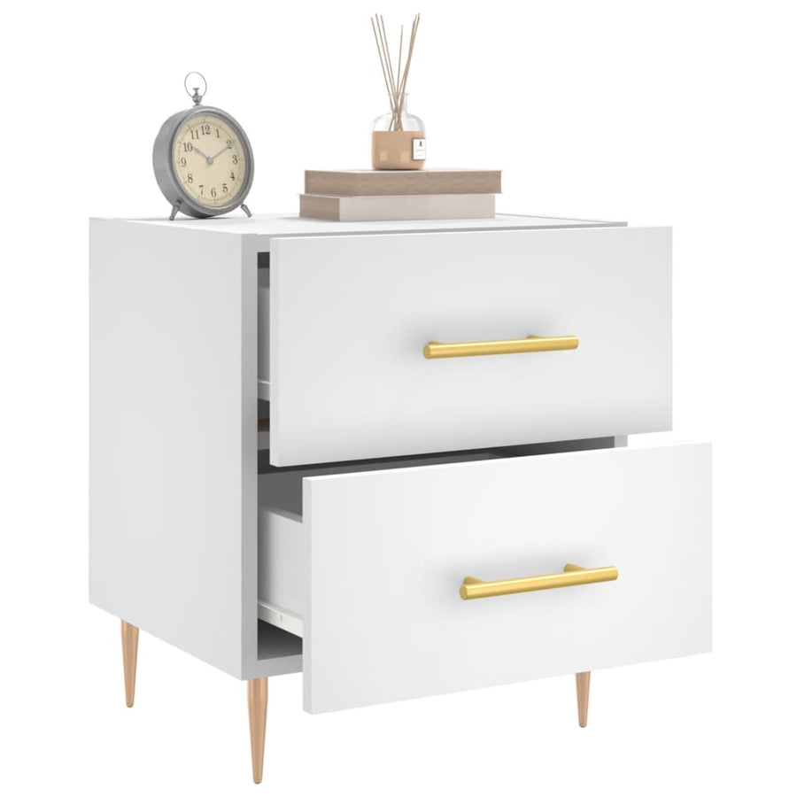 Bedside Cabinet White 40x35x47.5 cm Engineered Wood