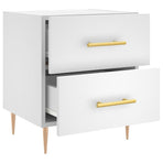 Bedside Cabinet White 40x35x47.5 cm Engineered Wood