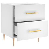 Bedside Cabinet White 40x35x47.5 cm Engineered Wood - 45-Degree Angle