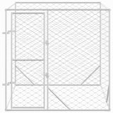Outdoor Dog Kennel Silver 2x2x2 m Galvanised Steel - Side View