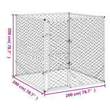Outdoor Dog Kennel Silver 2x2x2 m Galvanised Steel - 45-Degree Angle