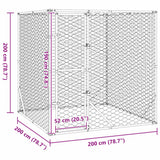 Outdoor Dog Kennel Silver 2x2x2 m Galvanised Steel