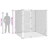 Outdoor Dog Kennel Silver 2x2x2 m Galvanised Steel - Extra Image
