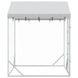 Outdoor Dog Kennel with Roof Silver 2x2x2.5 m Galvanised Steel
