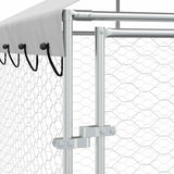 Outdoor Dog Kennel with Roof Silver 2x2x2.5 m Galvanised Steel - Close-Up Angle