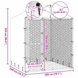 Outdoor Dog Kennel with Roof Silver 2x2x2.5 m Galvanised Steel - Low Angle