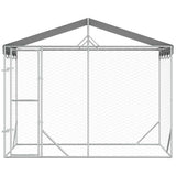 Outdoor Dog Kennel with Roof Silver 3x1.5x2.5 m Galvanised Steel
