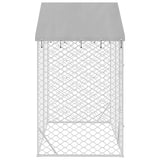 Outdoor Dog Kennel with Roof Silver 3x1.5x2.5 m Galvanised Steel - Top-Down View