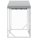 Outdoor Dog Kennel with Roof Silver 3x1.5x2.5 m Galvanised Steel