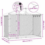 Outdoor Dog Kennel with Roof Silver 3x1.5x2.5 m Galvanised Steel