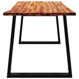 Dining Table with Live Edge 140x80x75 cm Solid Wood Acacia - 45-Degree Angle