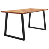 Dining Table with Live Edge 160x80x75 cm Solid Wood Acacia - Side View