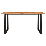 Dining Table with Live Edge 160x80x75 cm Solid Wood Acacia