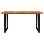Dining Table with Live Edge 160x80x75 cm Solid Wood Acacia