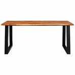 Dining Table with Live Edge 180x90x75 cm Solid Wood Acacia