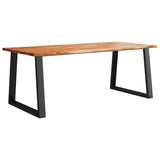 Dining Table with Live Edge 200x90x75 cm Solid Wood Acacia - Front View