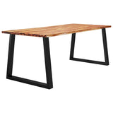Dining Table with Live Edge 200x90x75 cm Solid Wood Acacia - Side View