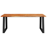 Dining Table with Live Edge 200x90x75 cm Solid Wood Acacia - Top-Down View