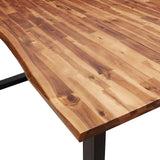 Dining Table with Live Edge 200x90x75 cm Solid Wood Acacia - Close-Up Angle